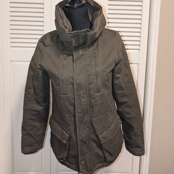 Azul by Moussy Women's Military Style Cotton Jacket with Sherpa Lining Size S - Picture 2 of 4